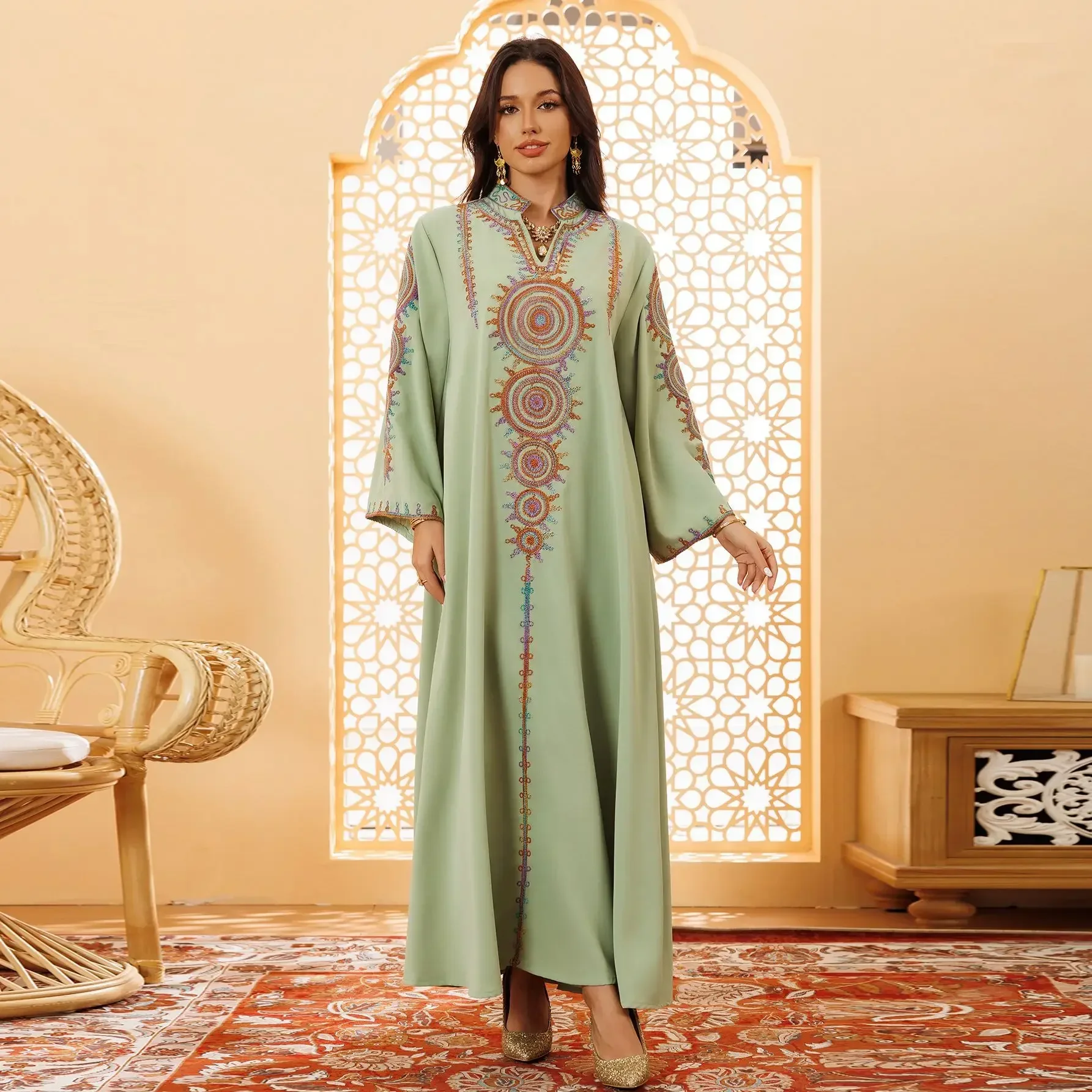 Vrouwen moslim jurk Jalabiya Abaya vestido Ramadan lange jurken gewaad Marokkaanse islam kleding Eid Djellaba kaftan Dubai Abaya