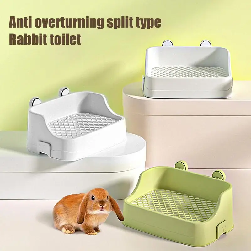 Rabbit Litter Box Small Pet Toilet Tray Large Capacity Cage Litter Box Square Pet Toilet With Buckle For Guinea Pigs Chinchillas