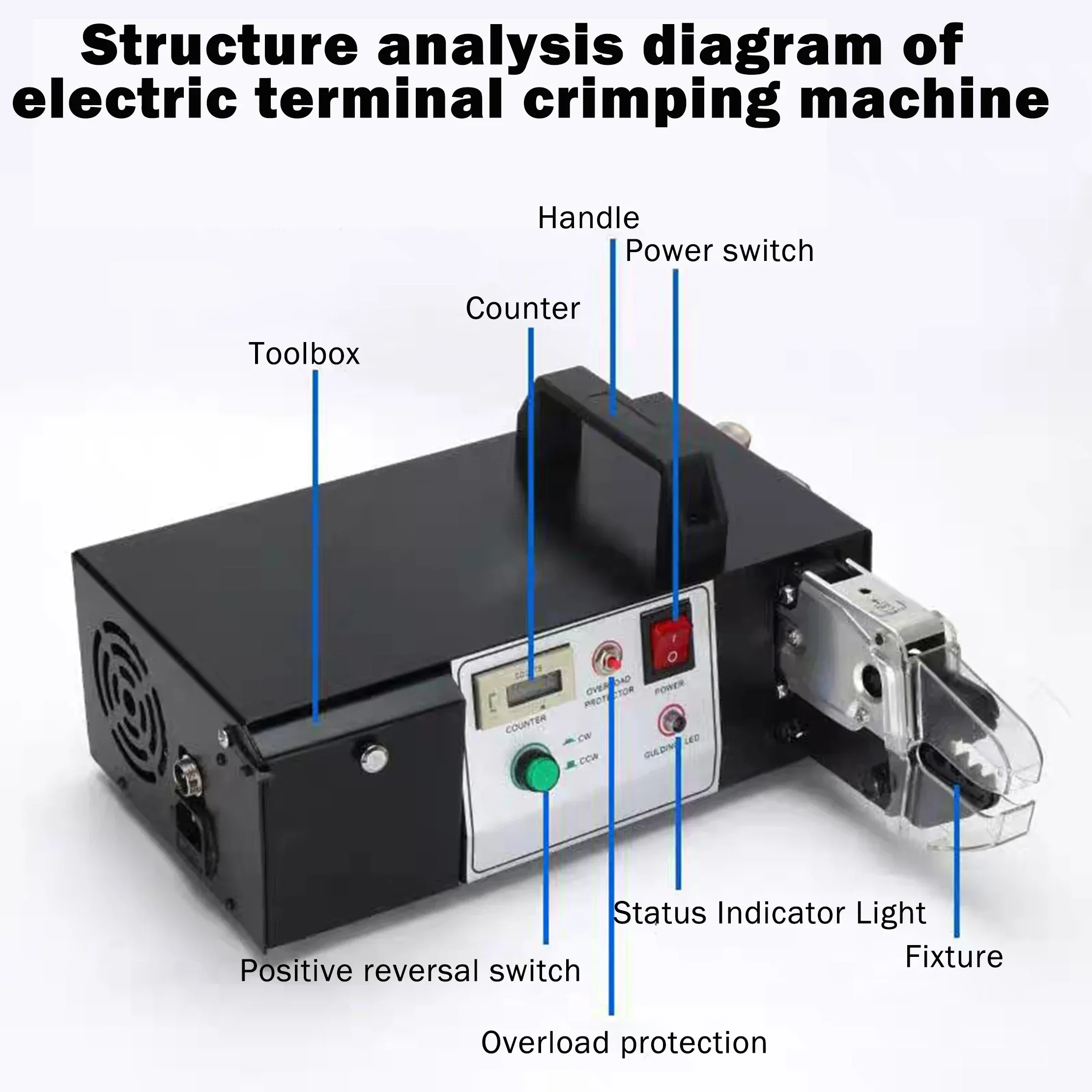 EM-6B1BC 110V 1.5T automatic cold terminal crimping machine crimping machine desktop multi-function Electric crimping plier