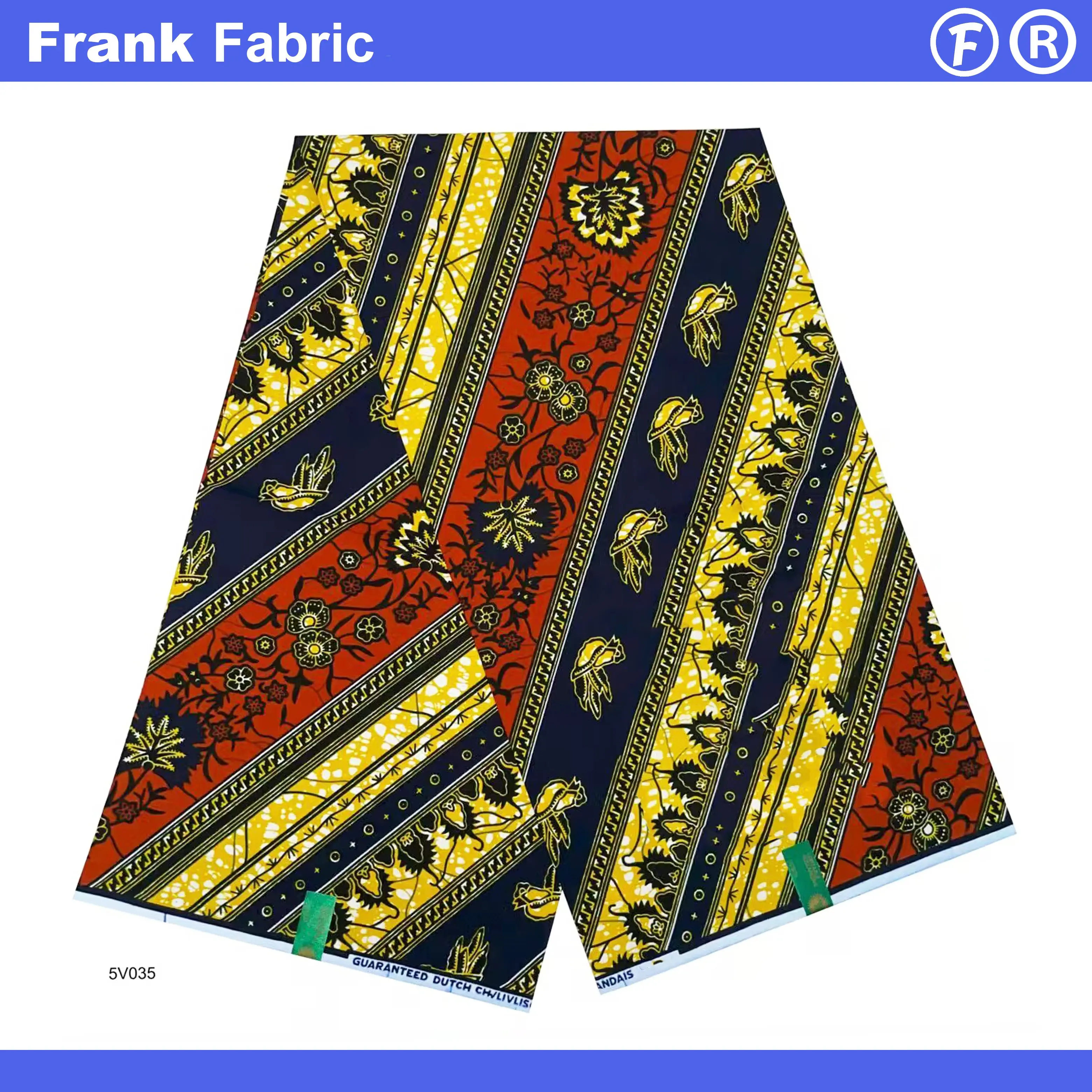 

Классическая ткань с восковым принтом Анкара, 6 ярдов, роскошная ткань из 100 хлопка Hollandais в африканском балетене для платья для особых случаев FF2508.83