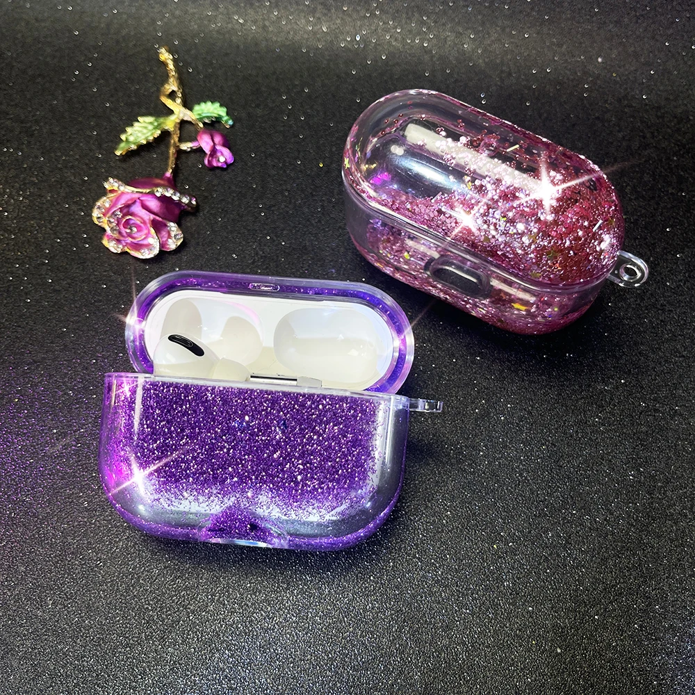 

Liquid Quicksand Glitter Case For Airpods 3 2 Case Cute Earphone Headphone Transparent Star Cover On for Apple AirPod 3 2 1 New