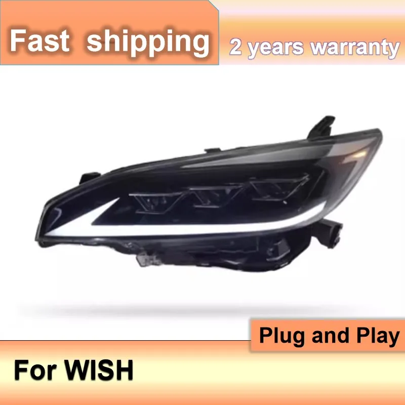 Car Accessories for Toyota Wish Head Lamp 2009-2015 Wish Headlight DRL Turn Signal Low High Beam Projector Lens