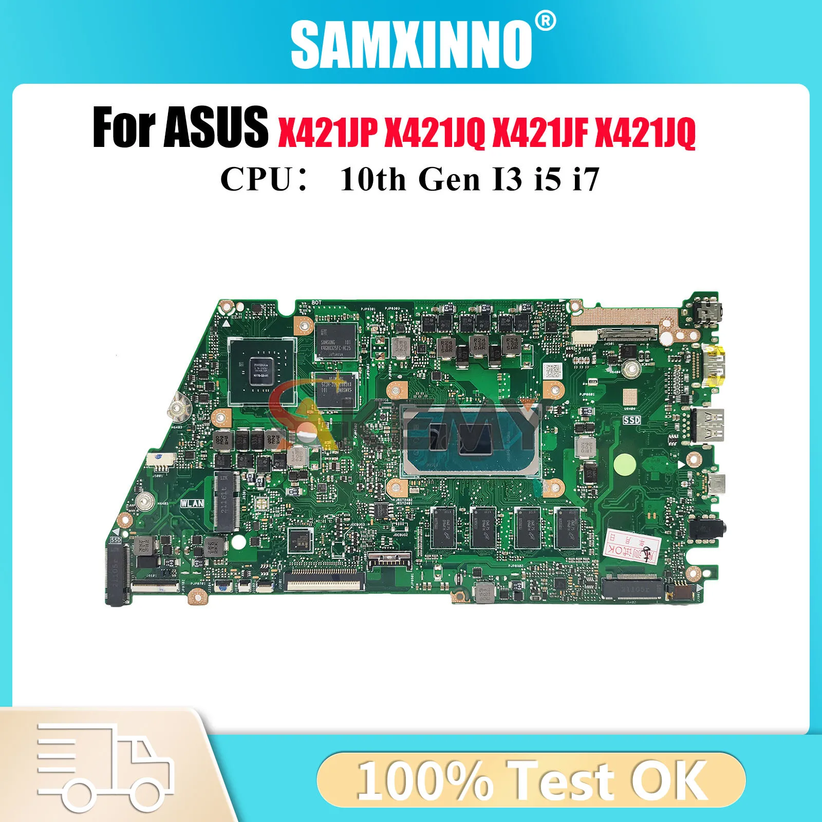 

X421JP Материнская плата для ноутбука ASUS V4050J I421J S433J X413J X421JF X421JQ X421JAY X421J X421JQ R421J Материнская плата 10-го поколения I3 i5 i7