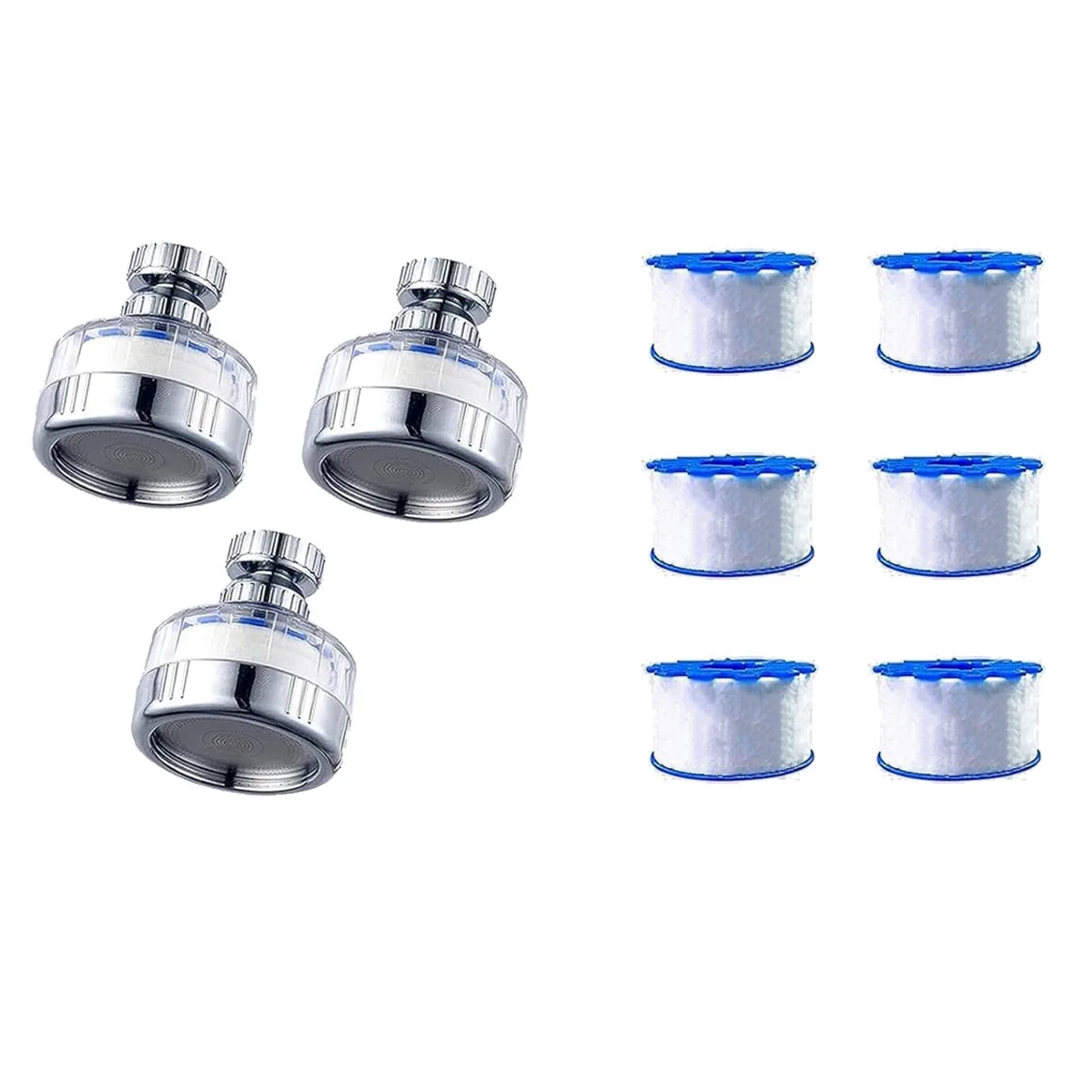 

3Pack Sink Water Filter Faucetz: Faucet Filter-360°Rotating Fauc Filters Purifier Kitchen Tap Filtration for Bathrooms