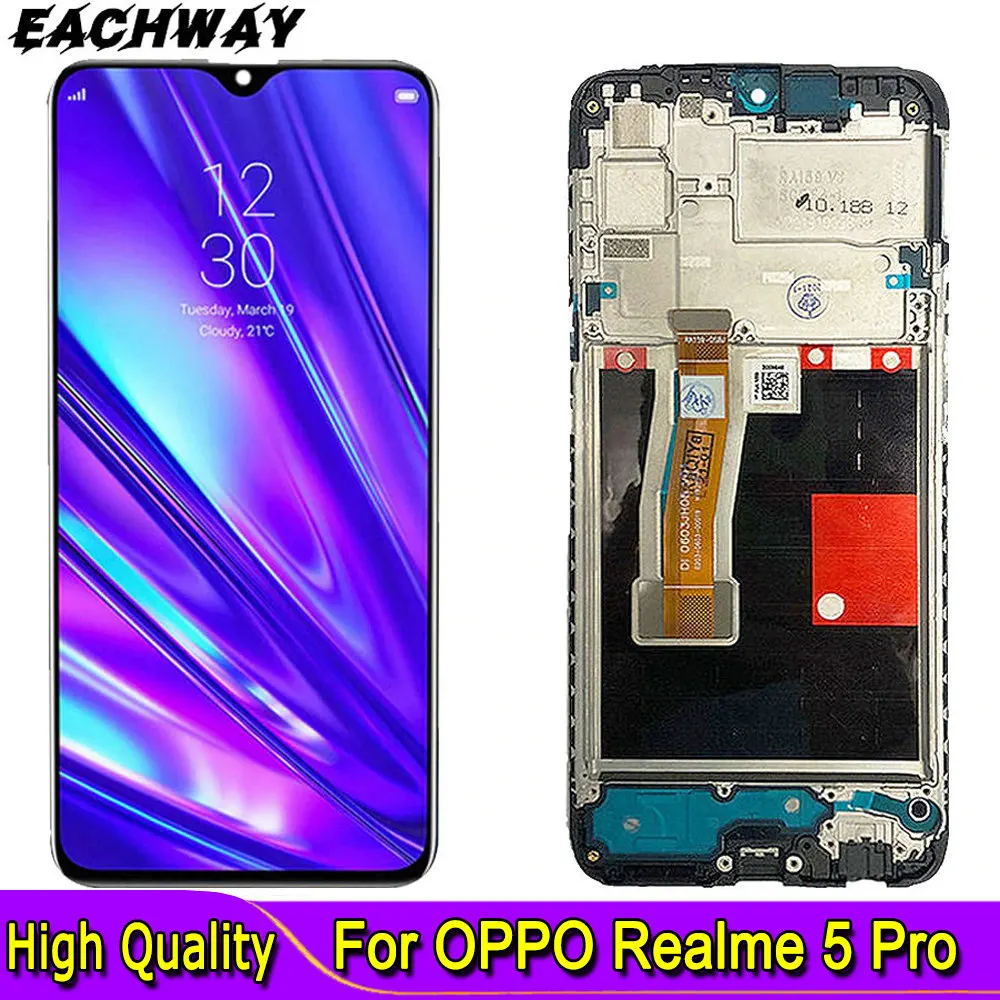 ЖК-дисплей 6,3 дюйма для OPPO Realme 5 Pro, детали для замены для OPPO Realme Q RMX1971, ЖК-экран