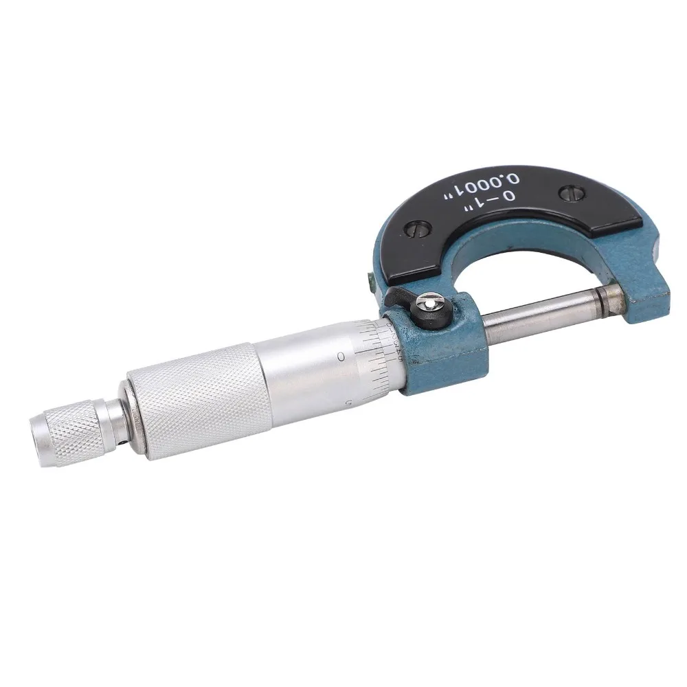 0-1inch Range Outside Micrometer Ratchet Stop Industrial Grade Precision Micrometer 0.0001inch Graduation Blue Color