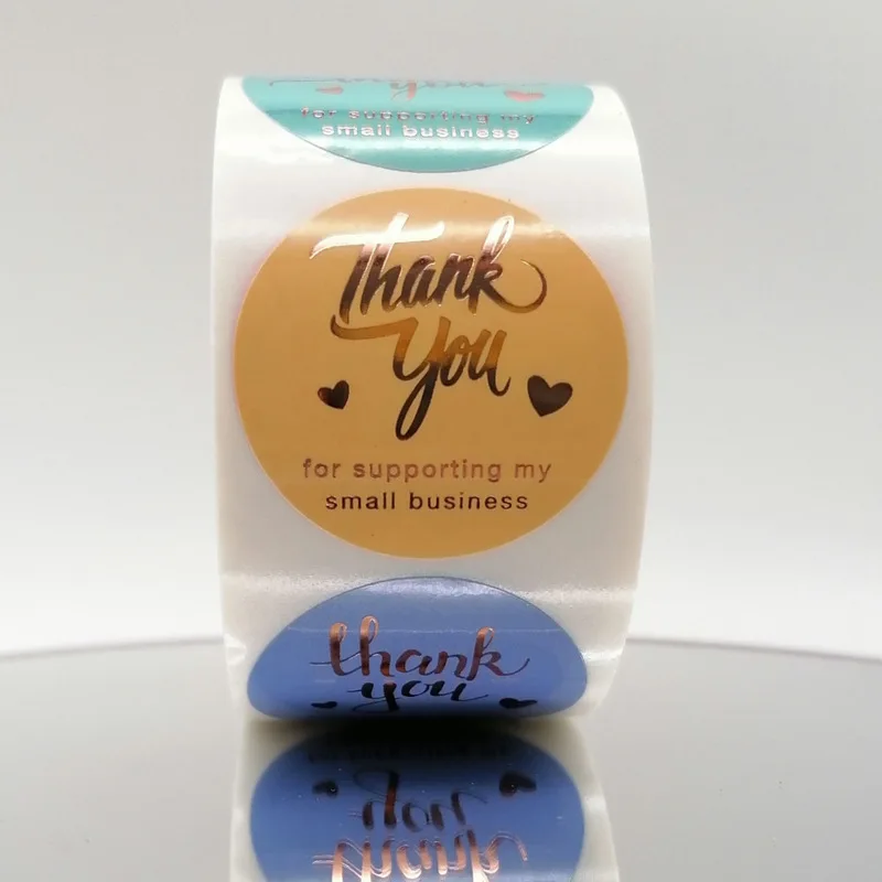 1.5 Inch Thank You Adhesive Stickers with Love Wedding Party Favors Envelope Mailing Supply Packaging Sealing Stationery Sticker