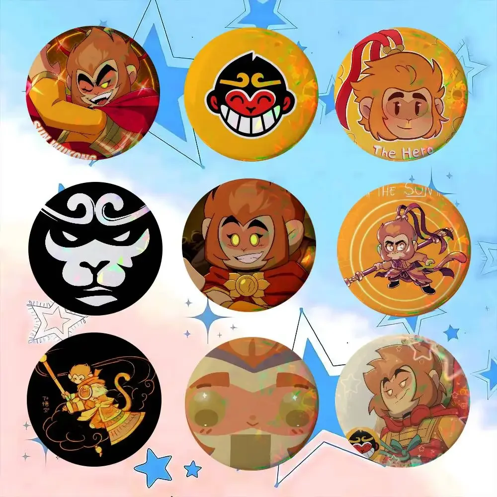 Anime Sun logo Wukong Pin  Anime Figure Pin for Boys Girls Character Brooches Creative Bag Badge Fashion Jewelry Accessories