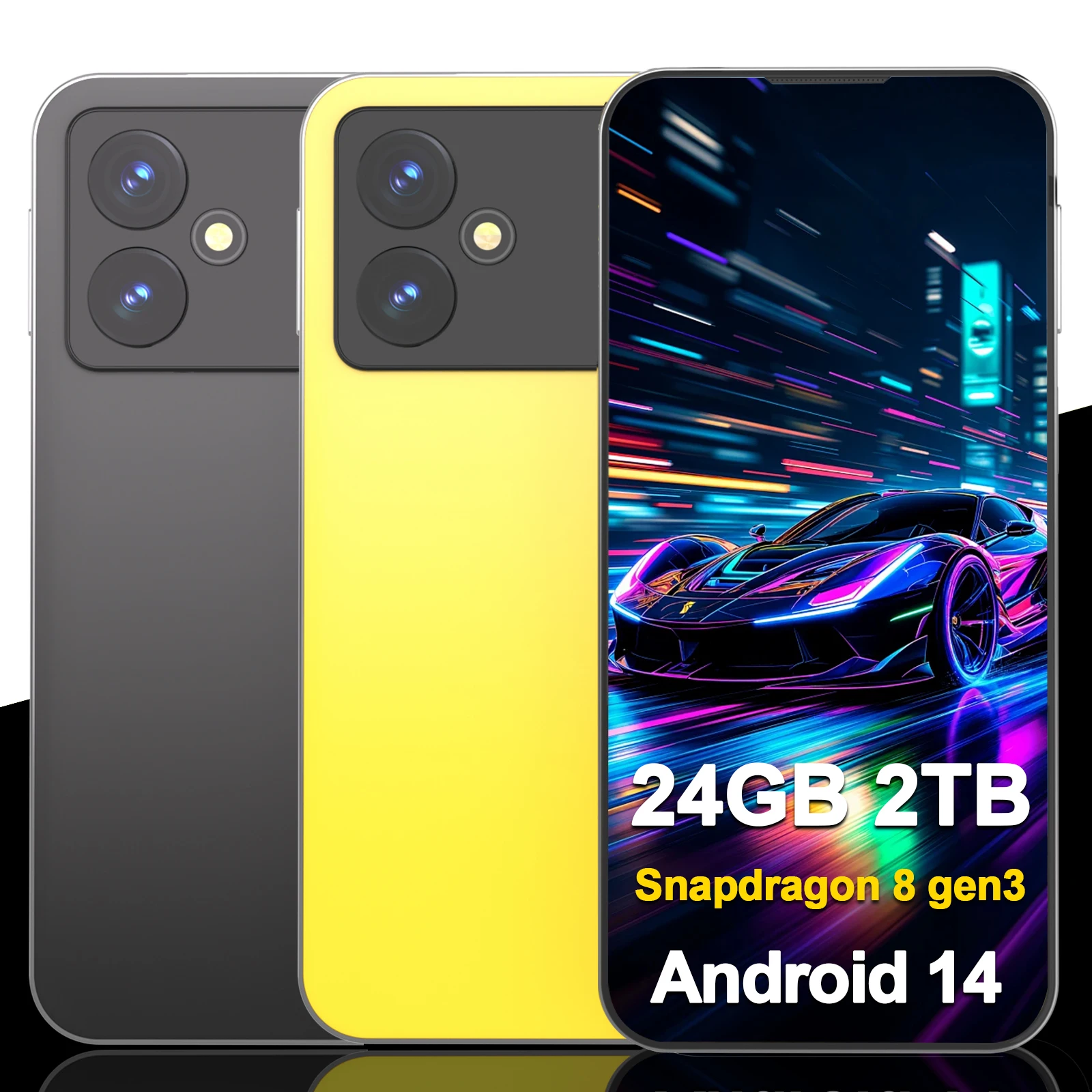 Nuovissimo smartphone 2025 da 7,3 pollici versione globale 24G + 2TB telefono cellulare Snapdragon 8 gen3 Android14 50 + 108MP 4G/5G cellulare