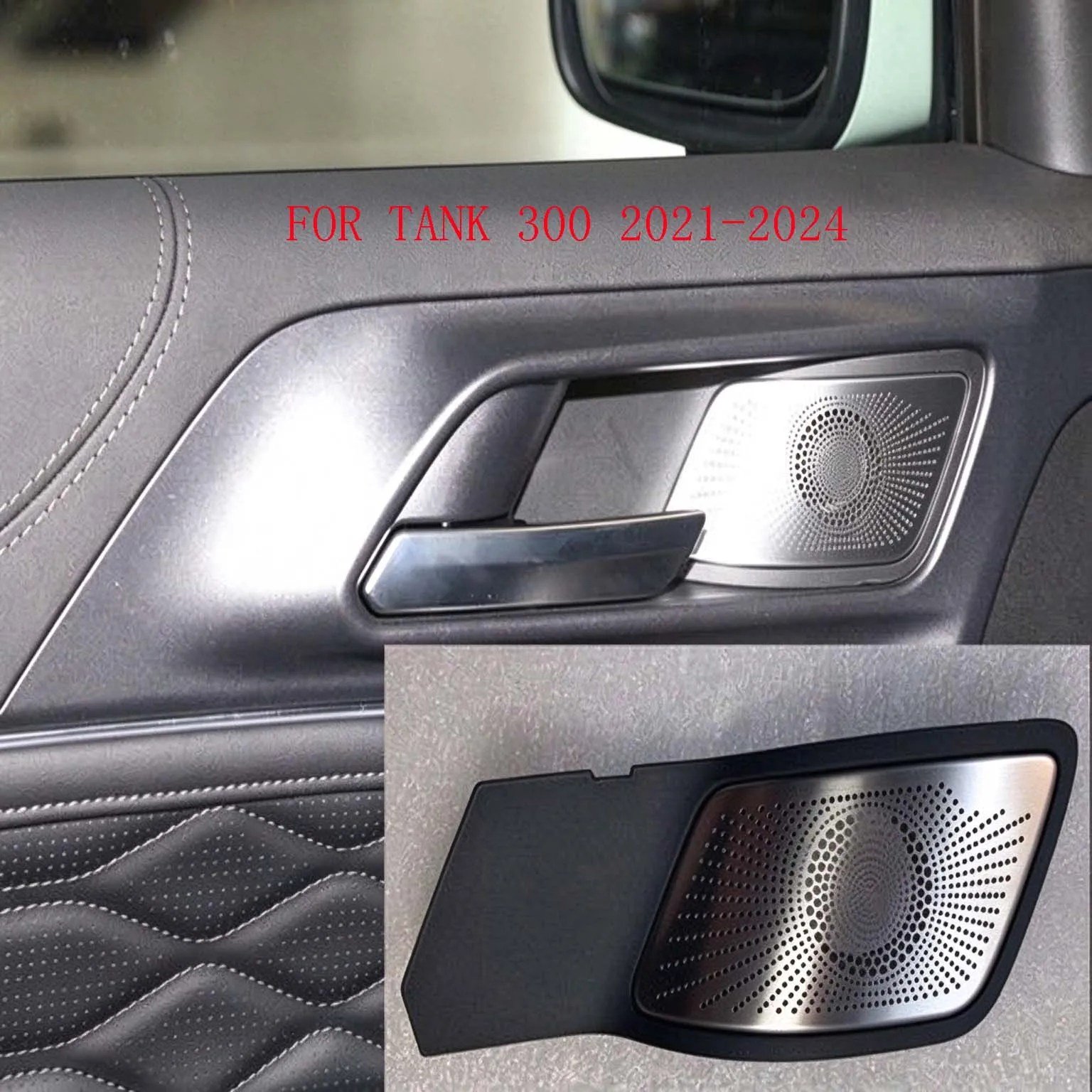 FOR TANK 300 2021-2024 Inner Door Handle Tweeter Cover, Stainless Steel Speaker Frame Decorative Protector, Interior Trim Modifi