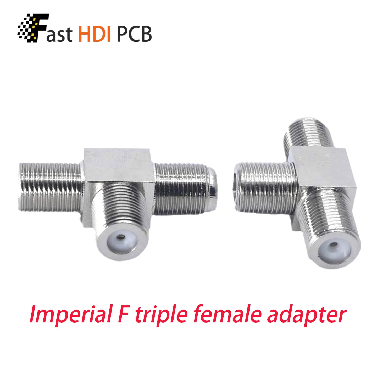 F Female to Dual Female Adapter F-KKK 1 to 2 T Type Splitter for Cable TV Set Top Box Antenna Satellite Receiver Coaxial Cable