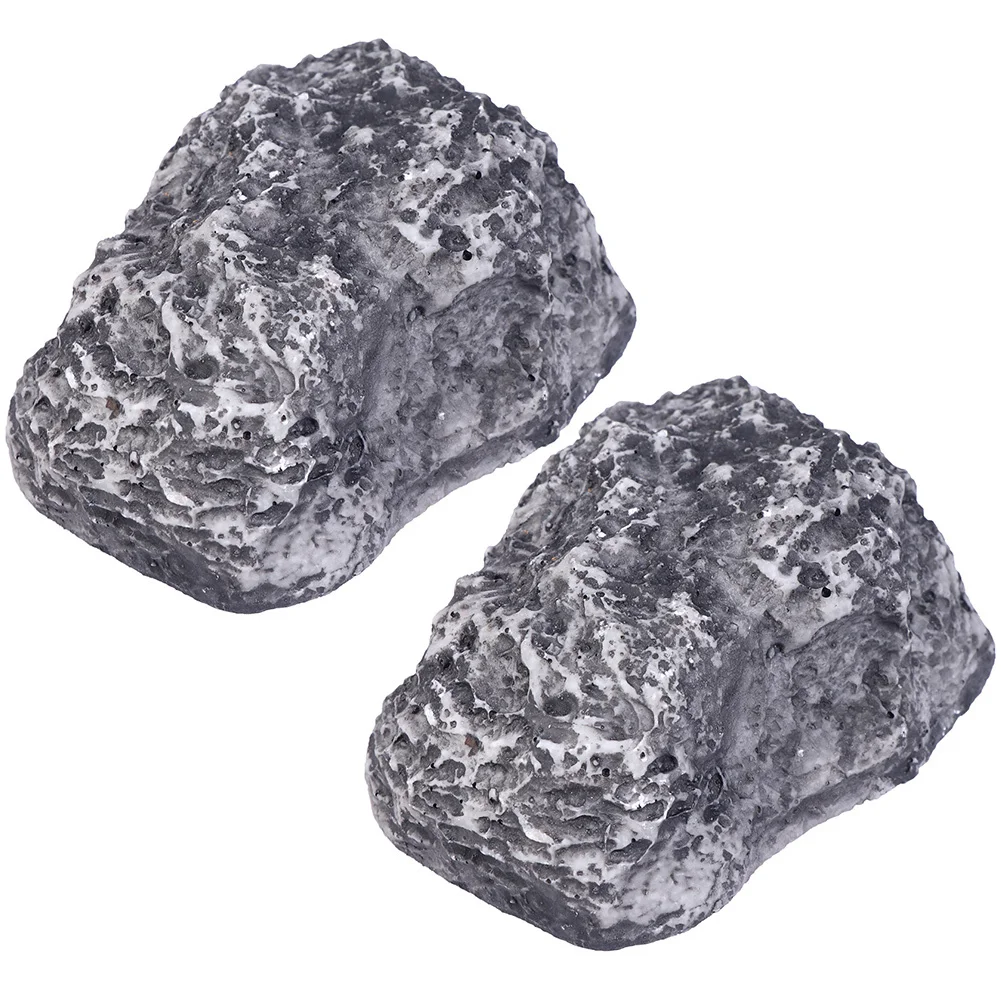 2Pcs Resin Fake Stone Key Hider Outdoor Box Secure Hidden Space for Spare Keys Yard Garden Hide A Key Outdoor Stone