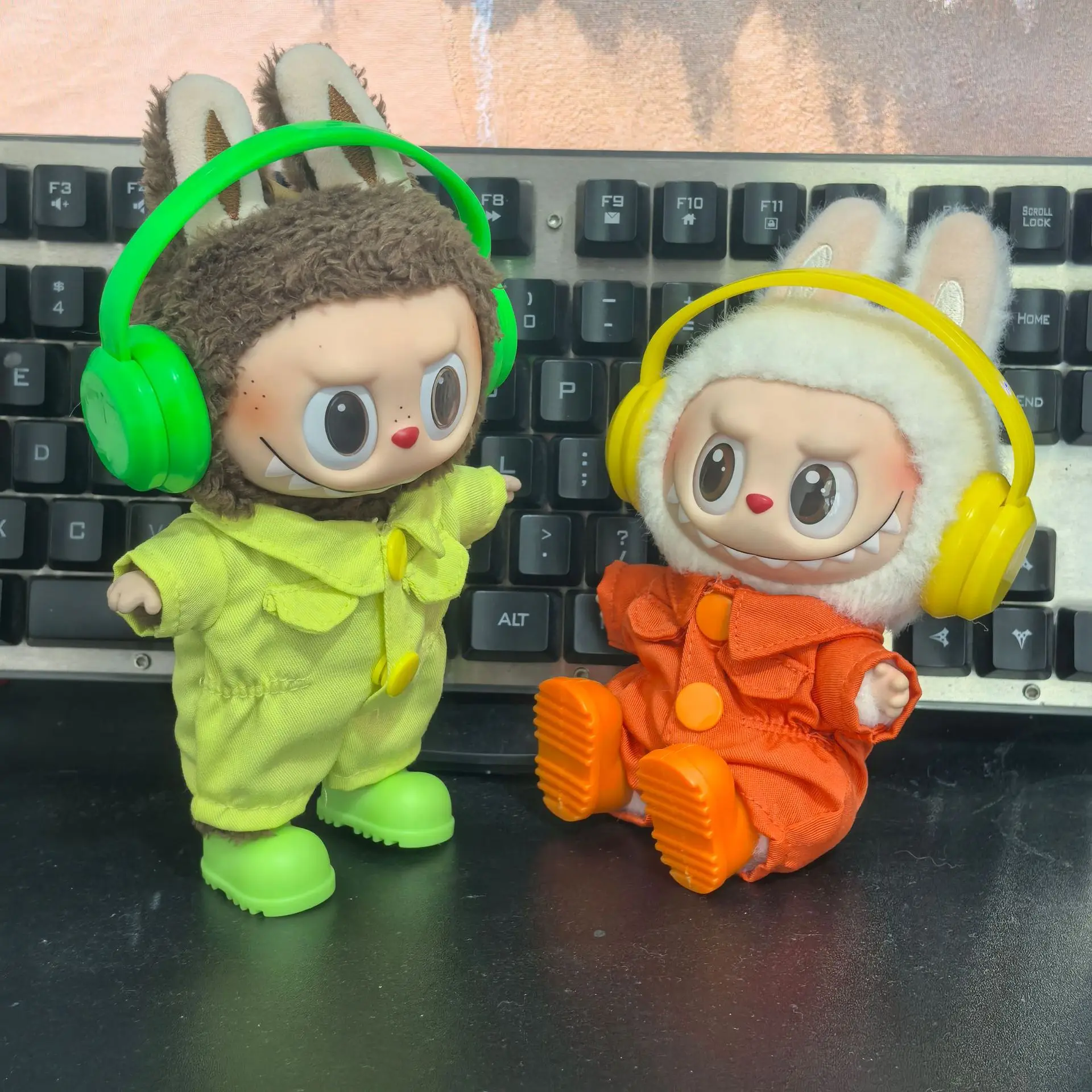 Ropa Labubu mono Ropa de trabajo Ropa de trabajo para muñecas para 17cm Labubu V3 Ropa para muñecas accesorios de atuendo Ropa para muñecas de peluche