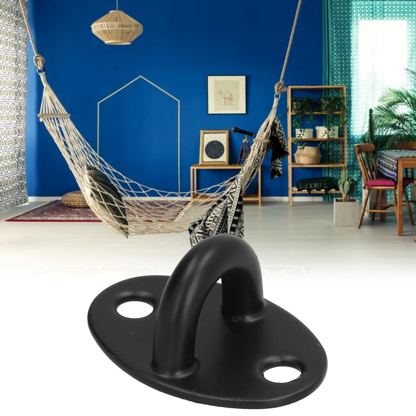 

Eye Plate U Hook Stainless Steel Heavy Duty Ceiling Hooks for Hanging Swings Chairs Hammocks Black Ceiling Hooks U Hook