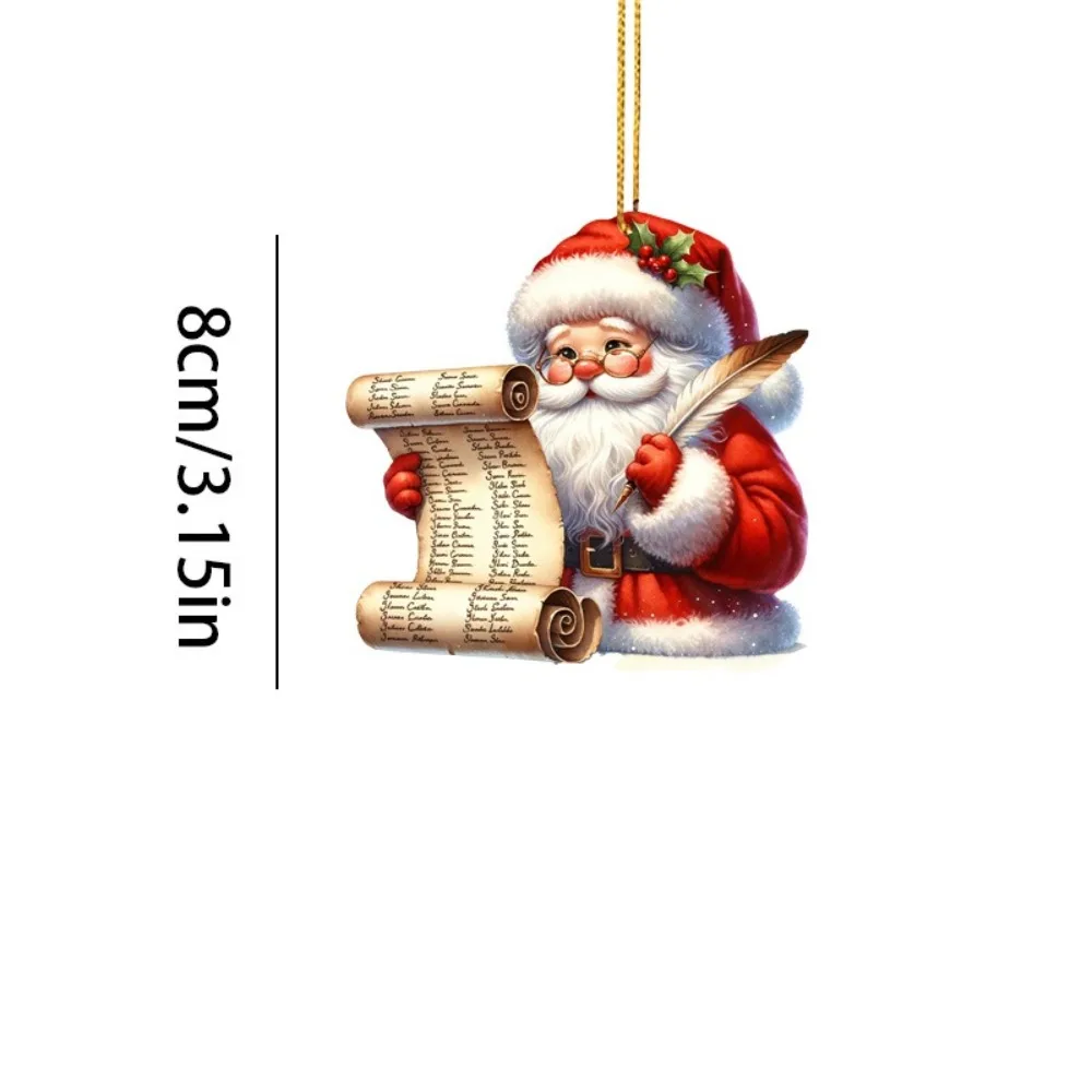 Leuke 2D Mini Kerstman Oude Man Acryl Kerst Hangende Cartoon Hangende Accessoires Thuis