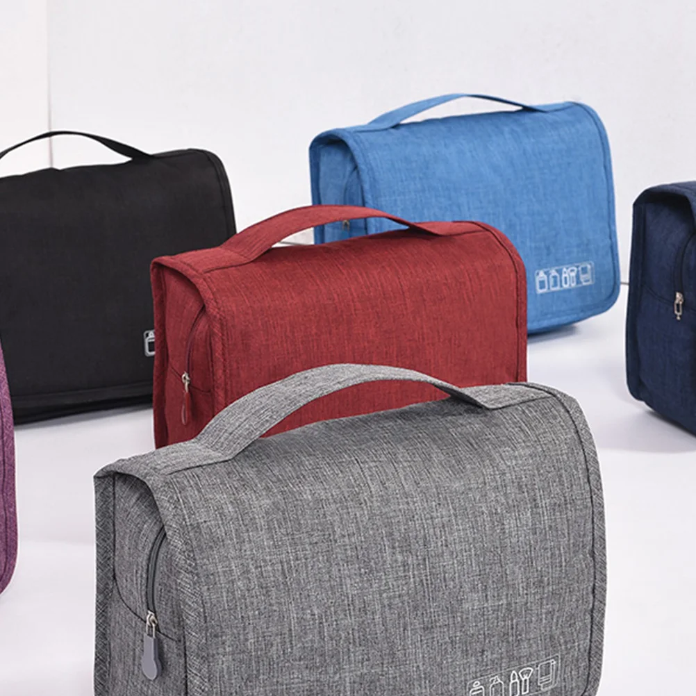 

Portable Multi pockets Waterproof Toiletry Bag Light Grey Hanging Storage Large Capacity Travel Bag Breathable Fast