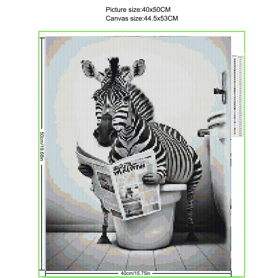 5D Diy Diamond Painting Zebra Cat Lion Tiger Toilet Newspaper Full Mosaic Diamond Embroidery Funny Bathroom Animals Wall Art Dec