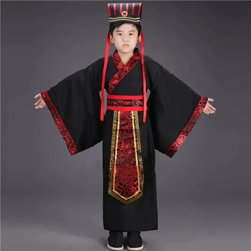 

Cosplay Costume Black Hanfu Boys Suits Ancient Kids Outfit Performance Baby Clothing Red Children's Sets Stage Teenagers Boy Set
