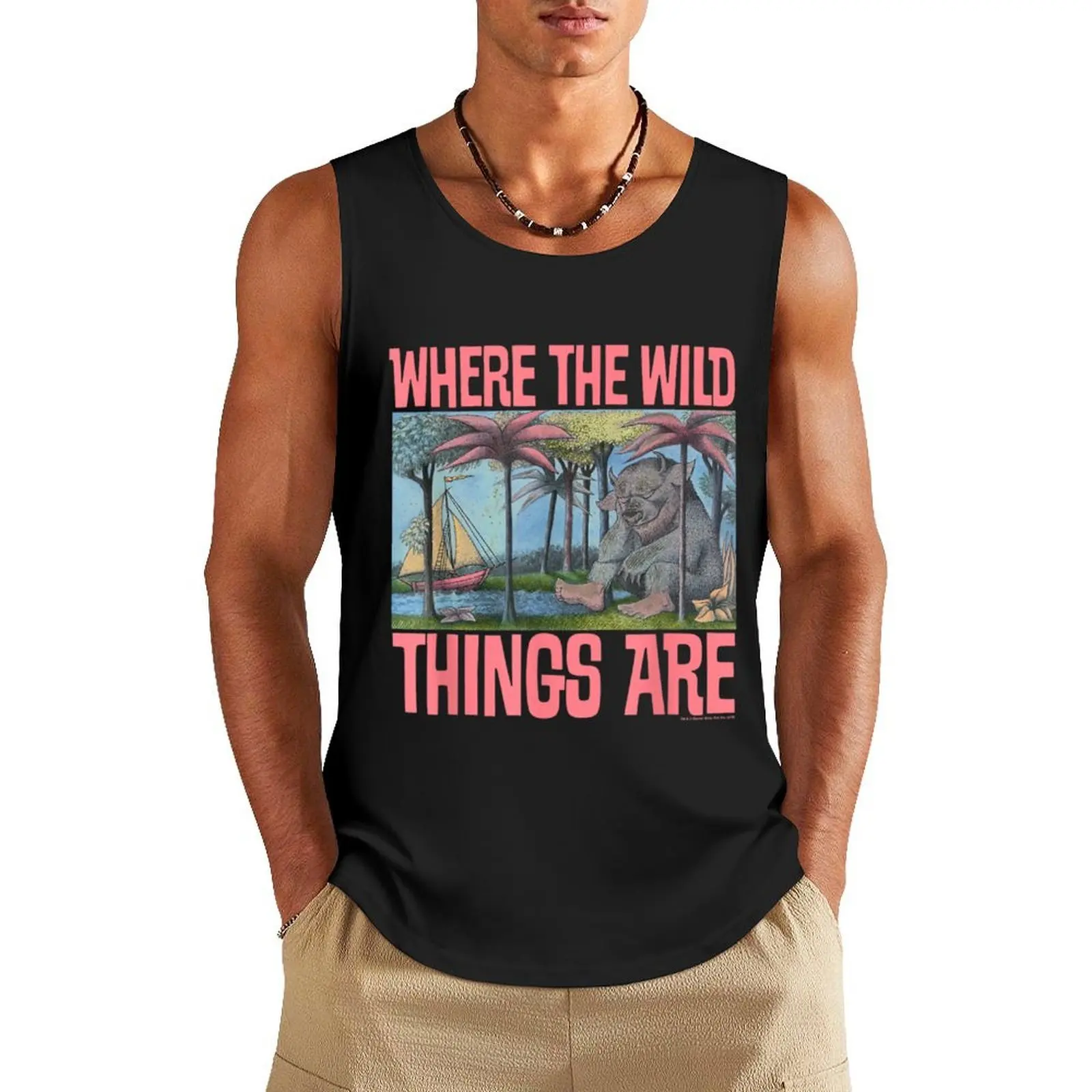 

Where the Wild Things Are Cover Tank Top Men's t shirt Men's gym clothing bodybuilding t shirt gym for men
