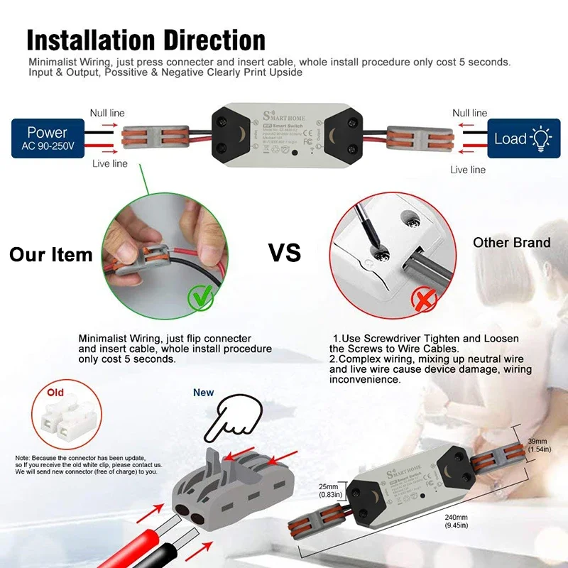 WiFi Smart Lampu Universal Breaker Timer Nirkabel APP Smart Hidup Tuya Remote Control Switch