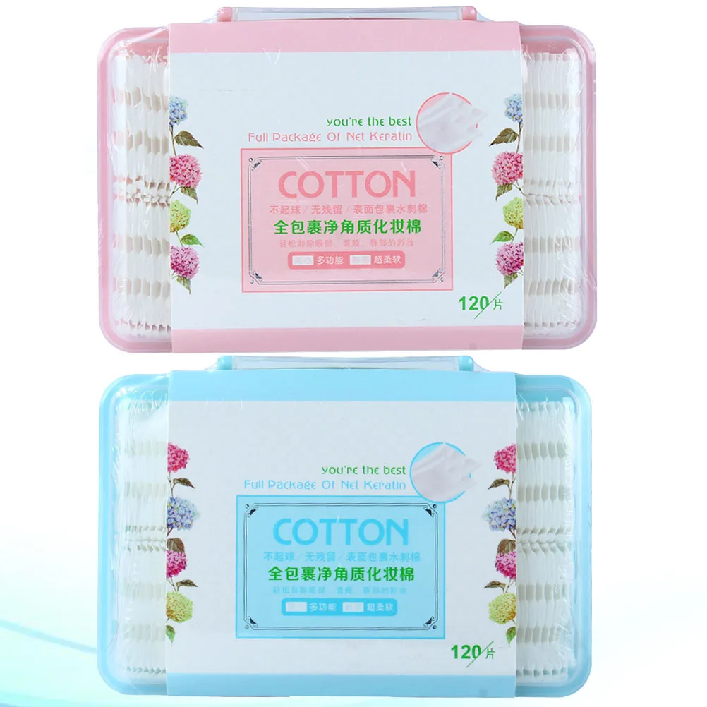2 กล่อง PCS ผ้าฝ้ายนุ่มทิ้งแต่งหน้า Remover เครื่องมือ Skincare ปฏิบัติผ้าฝ้ายน้ําหนักเบา