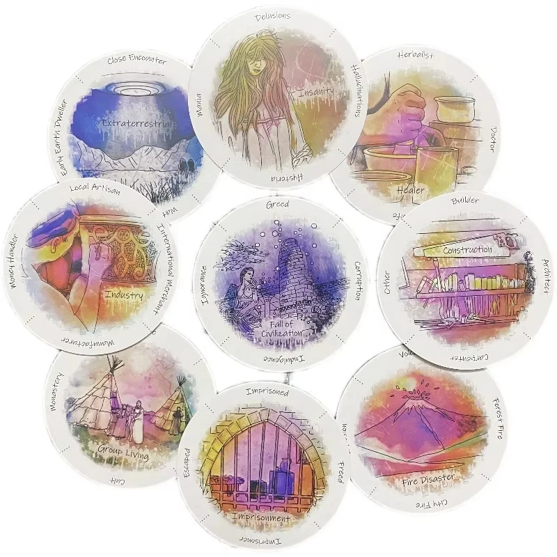 اكتشف حياتك الماضية أوراكل سطح السفينة شكل دائري 87 بطاقة مع كتاب دليل PDF العرافة أوراكل بطاقات لعبة التارو