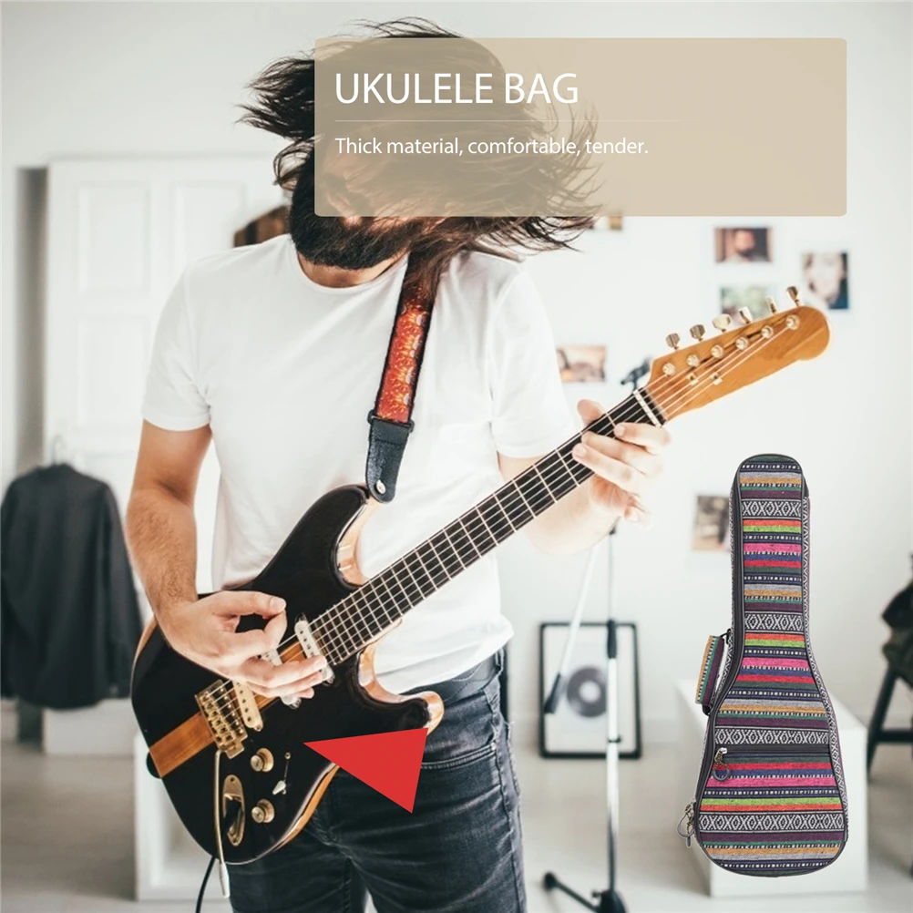 

Ukulele Bag Soft Storage Outdoor Portable Concert Case Shockproof Padded Polyester Shoulder With Smooth Zipper Protects Bumps