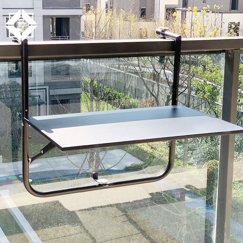 New Outdoor Balcony Hanging Folding Table For Width 0.5cm-7cm Railing Landscape Anti-rust Sunscreen Spray Plastics Craft Iespray