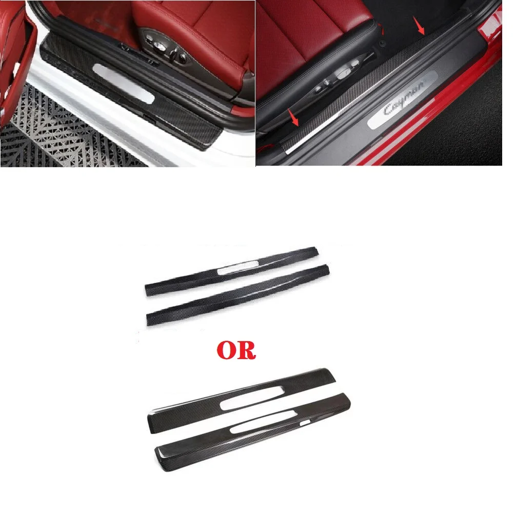 

Dry Carbon Fiber Inner Door Sills Threshold Panel Cover Fit For Porsche 911 718 Car Interior Accessories