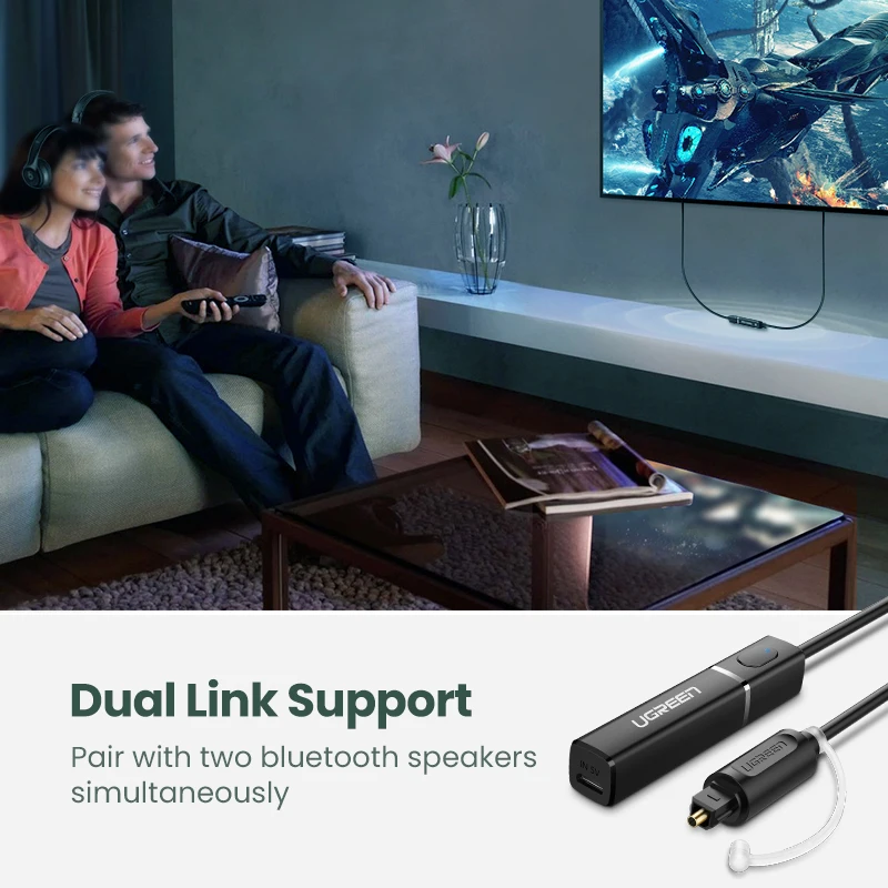 U- transmissor bluetooth 5.0 para tv, fone de ouvido, pc, apll, digital, adaptador óptico sp, áudio e música, transmissor sem fio