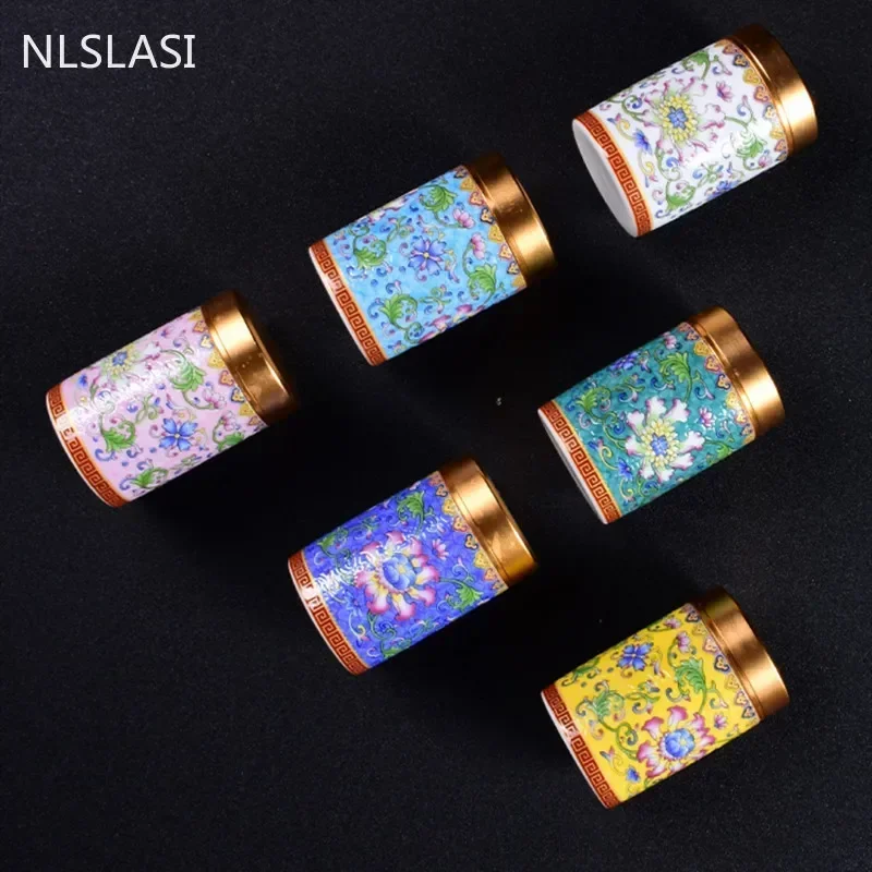 NLSLASI Jingdezhen Handmade Tea jar ceramic tea cans Travel convenience sealed can spices Powder ointment can Storage Tanks