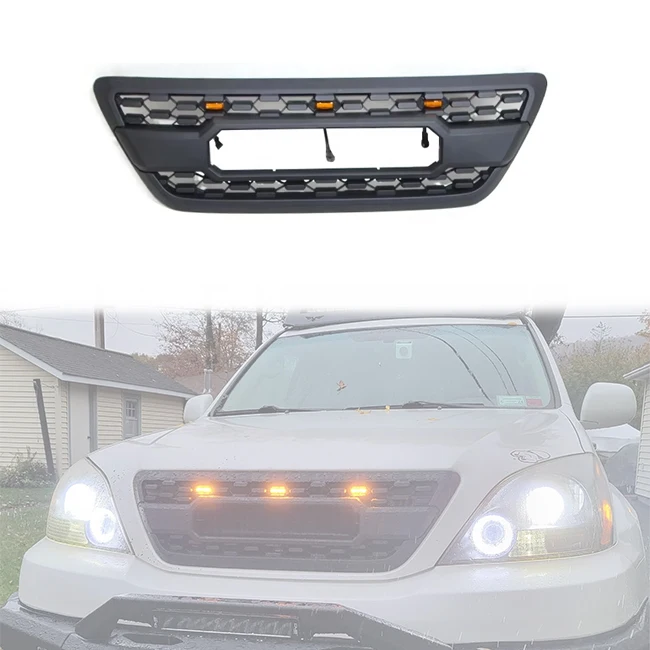 

LUMA Accessories Offroad Parts 2003-2009 Matte Black ABS Plastic Car Bumper Grill Fit For 2003-2009 Lexus GX470 TRD Grille