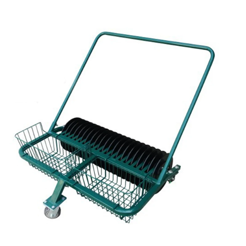 Efunist Green 13 Lane كرة جولف المنتقى بالدفع اليدوي جامع يدوي لنطاق القيادة سعة 600 كرة متينة فعالة