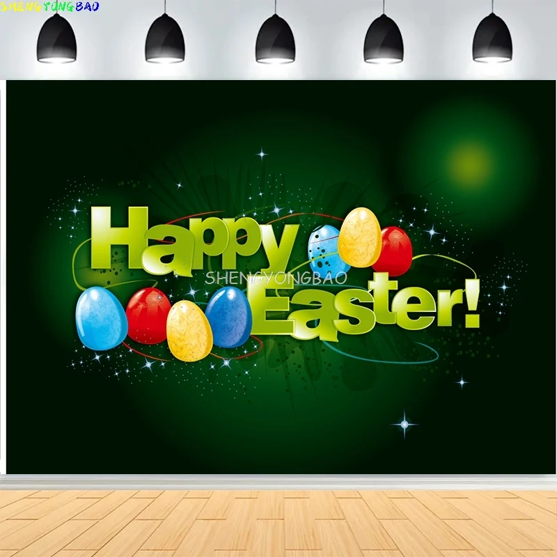 

Colorful Easter Day Floral Photography Backdrop Doorway Eggs Bunny Pastel Whimsical Spring Garden Birthday Party Background HF10