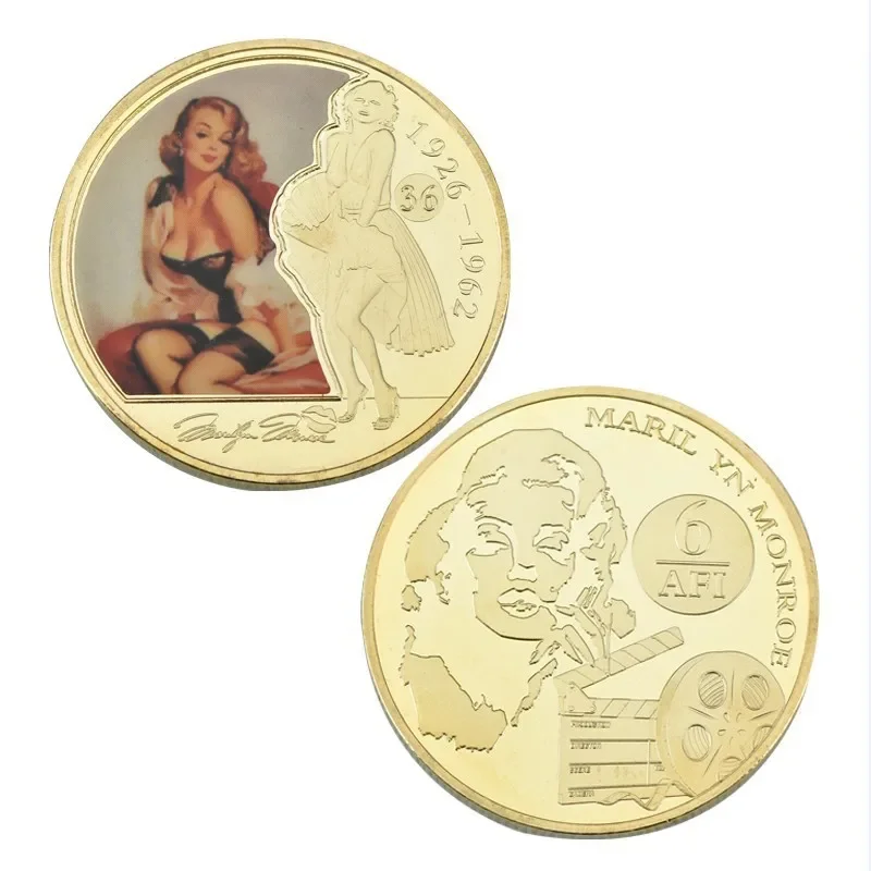 عملة تذكارية مارلين مونرو عملة معدنية يموت الصب هدية قابلة للجمع البث المباشر عملة ديكور المنزل النمط الأمريكي #4