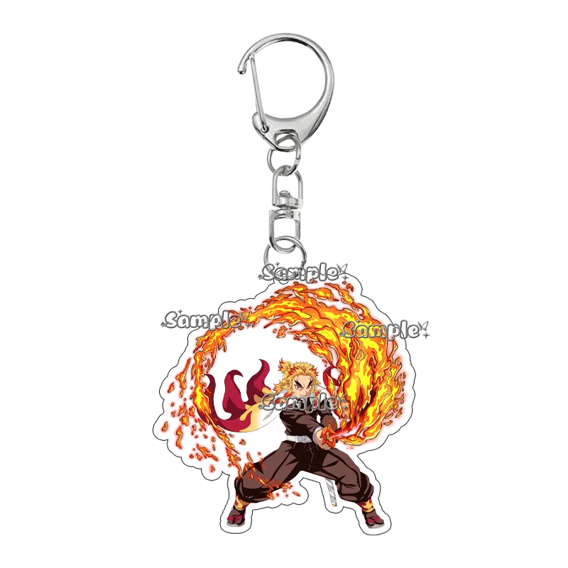 Anime Zenitsu Rengoku Keychain Acrylic Accessory