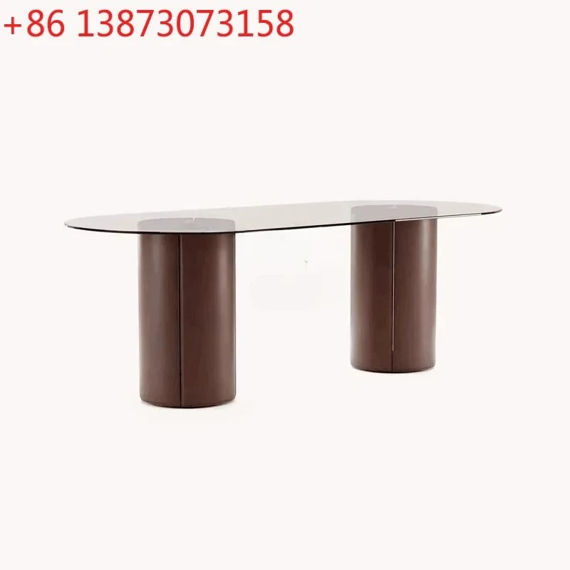 

Скандинавский прямоугольный стеклянный обеденный стол из цельного дерева, обеденный стол для французского домашнего ресторана, стол для переговоров
