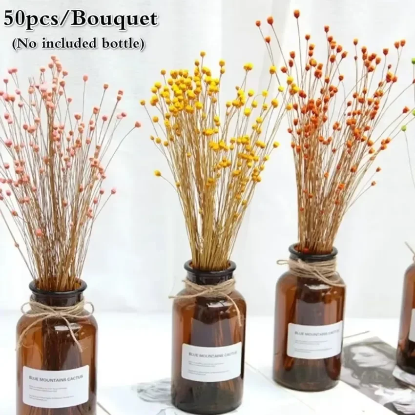50 Bouquets Natural Real Small Dried Flowers Bouquets Brazilian Lucky Flowers Preserved Flowers Home Decoration Dried Flower