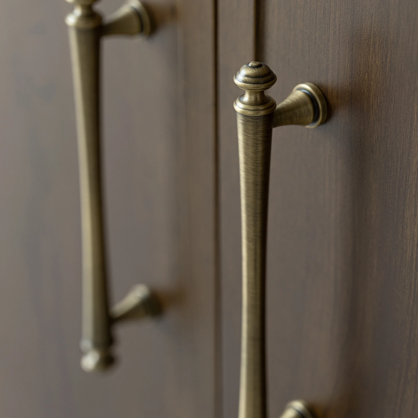 Antique brushed brass cabinet pull 11