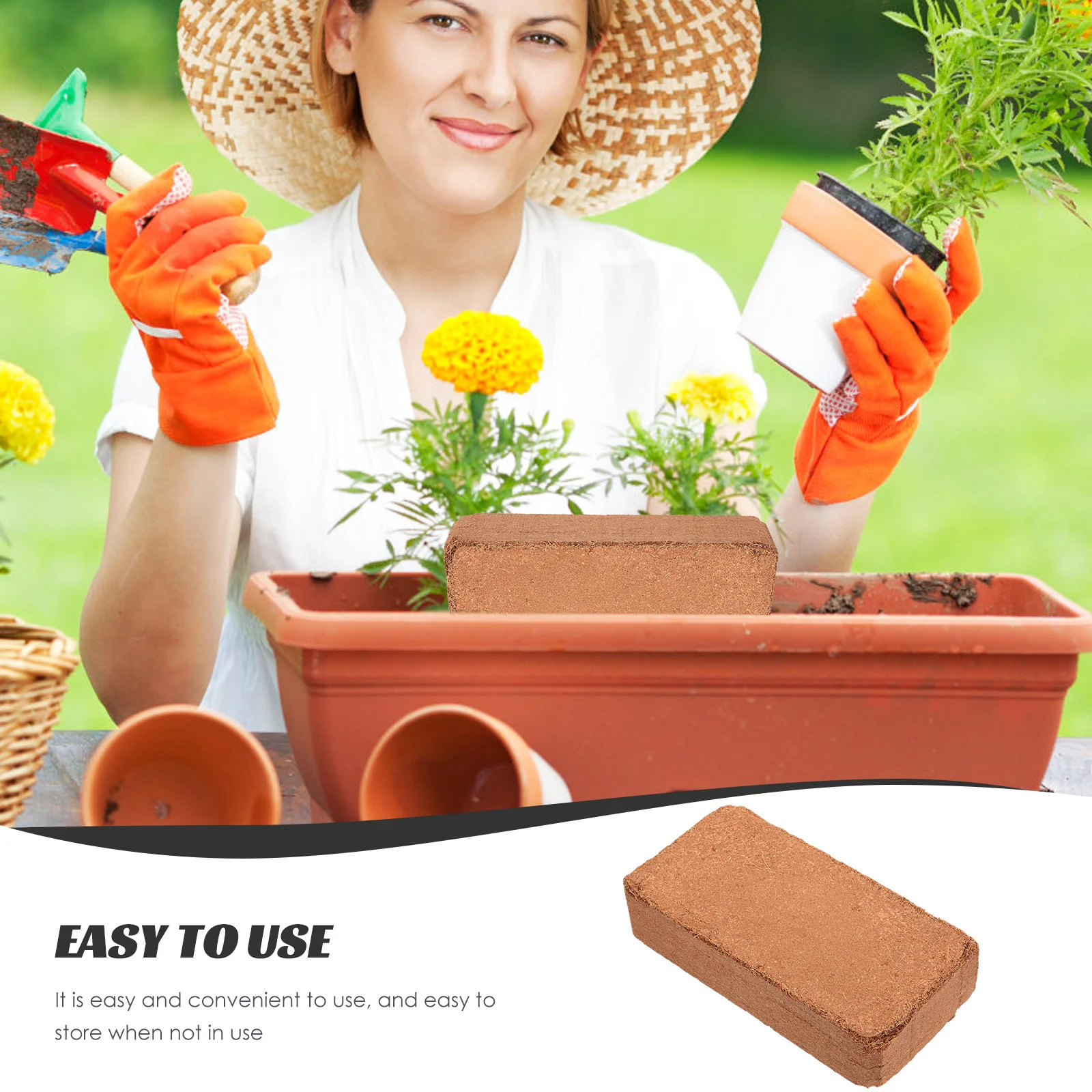 

1 Bag Plant Nutrient Soil Block Compressed Peat Coir Brick for Indoor Outdoor Gardening Succulent Cactus Soil Nutrient Blocks