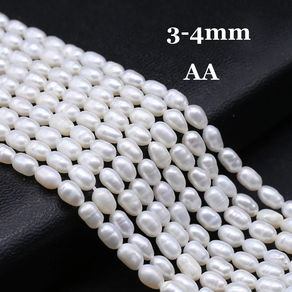 3-4mm White Pearl Irregularly Shaped Natural Freshwater Pearl Loose Spacer Beads for Jewelry Making DIY Necklace Accessories