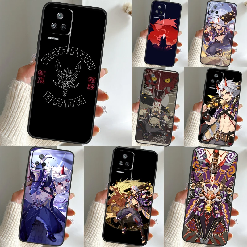 Genshin Impact Arataki Itto Case For Xiaomi 13 Pro 11T 12T 11 12 Lite POCO F5 X4 F4 GT F3 M5 M5s M4 POCO F5 X3 X5 Pro Cover