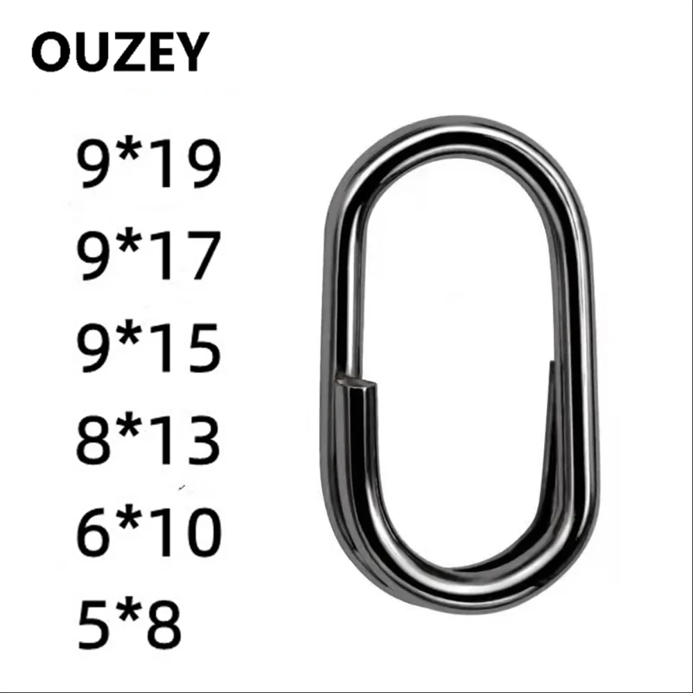 

100Pcs High Strength Stainless Steel Double Flat Hyper Wire Fishing Rings Lures Connector Oval Split Rings Fishing Accessory