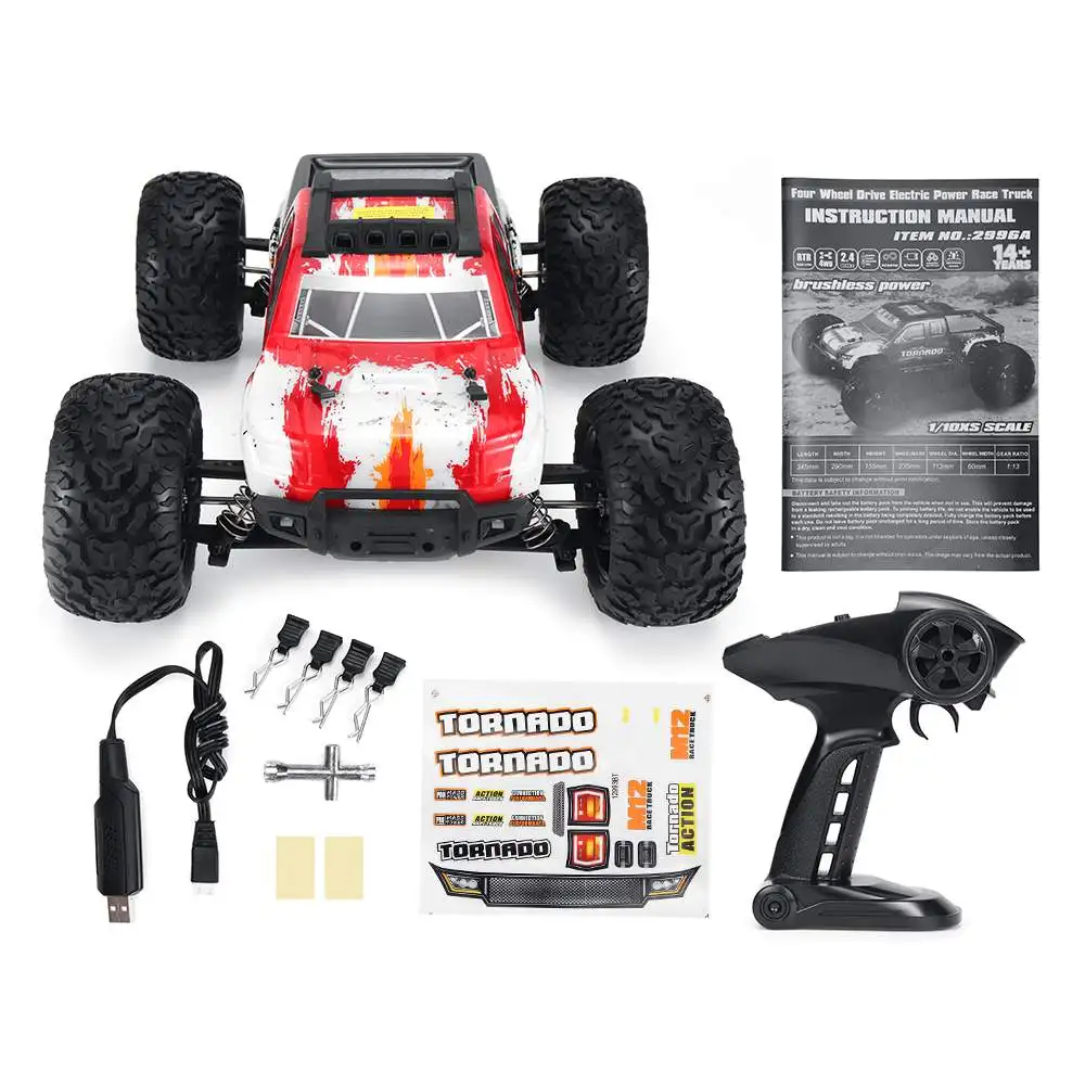 HBX HAIBOXING 2996A RTR bezszczotkowy 1/10 2.4G 4WD RC samochód 45 km/h LED w pełni proporcjonalny terenowy pojazd Monster Truck