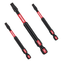 Geinxurn 3 Inches #25 Torx Impact Screwdriver Bit,S2 Alloy Steel Magnetic T25 Driver Bit Set