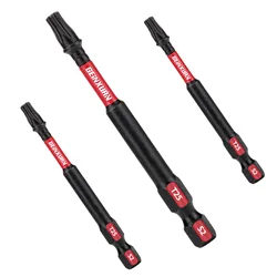 Geinxurn 3 Inches #25 Torx Impact Screwdriver Bit,S2 Alloy Steel Magnetic T25 Driver Bit Set