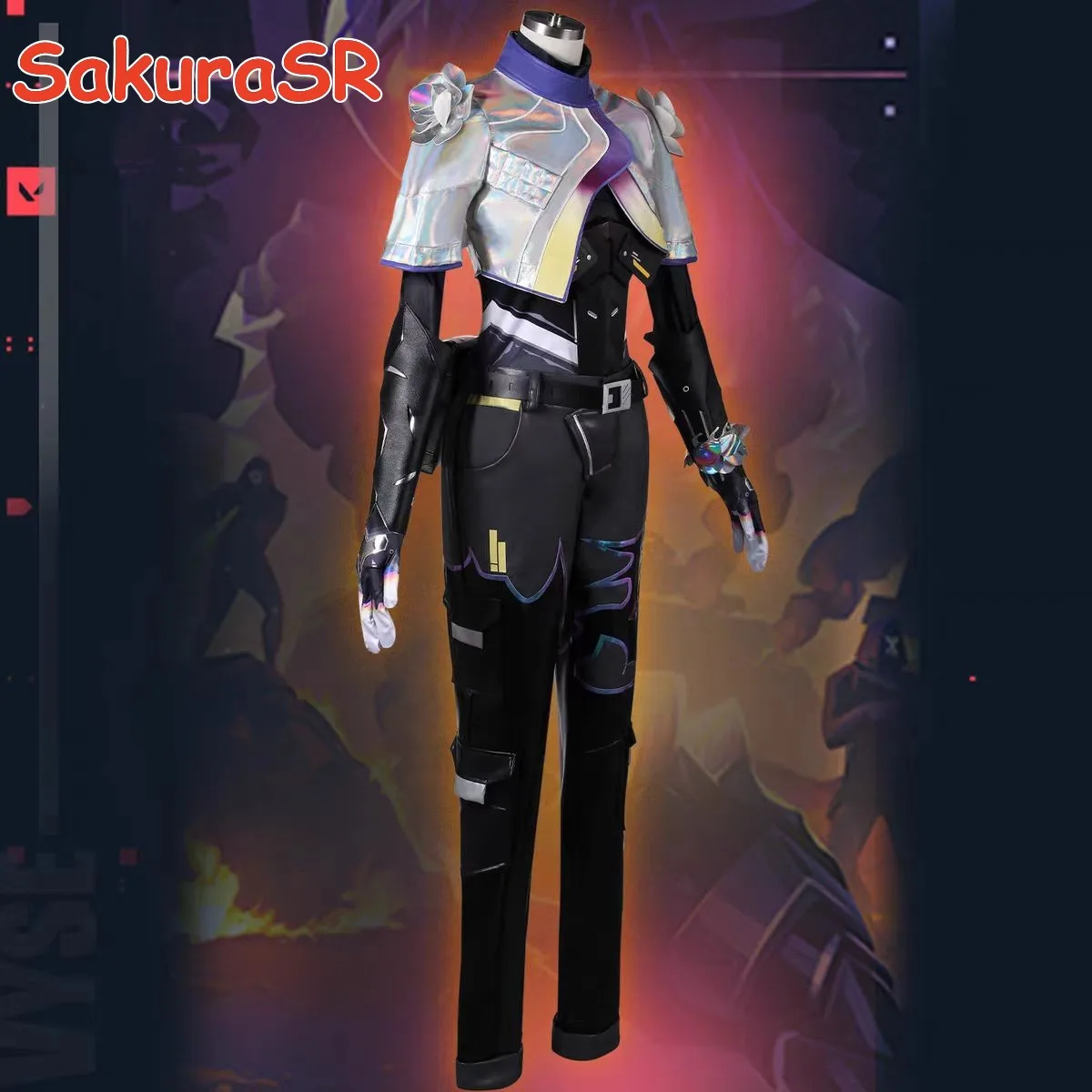 Game Valorant Vyse Cosplay Costume Sentinel Vyse Agent Rose Women Punk Uniform Halloween Party Outfit