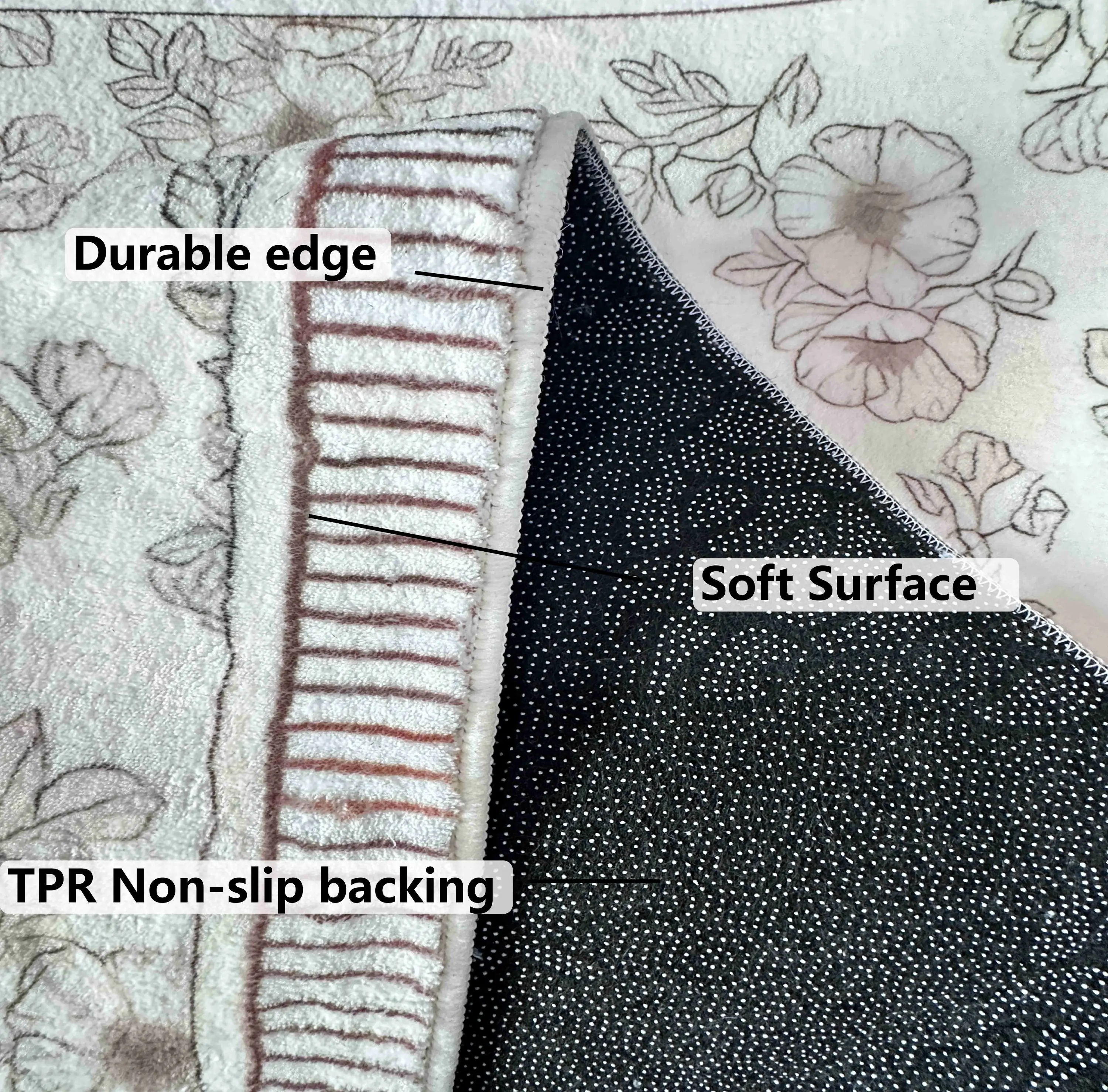 VIKAMA Tappeto a quadretti semplice per il raffreddamento, comodino antiscivolo in camera da letto, tappetino per passaggio del corridoio, decorazione della casa