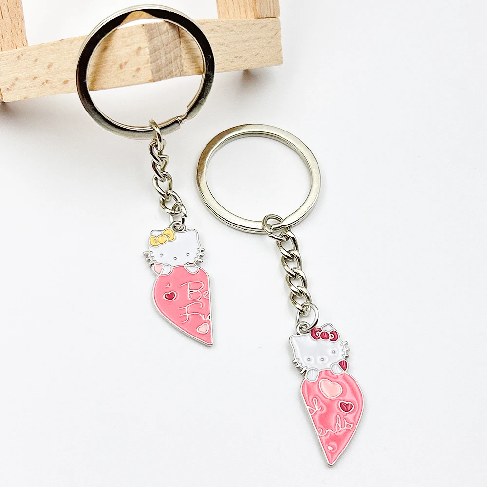 1 Pair New Fashion Best Friends KeyChain Key Chain Car Keyring Women Child Gift Jewelry