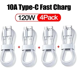 3-4 Stuks 100W Usb Type C Kabel Super 10a Snelle Kabels Voor Samsung Huawei Xiaomi Poco Redmi Snelle Oplader Usb C Kabel Data Snoer